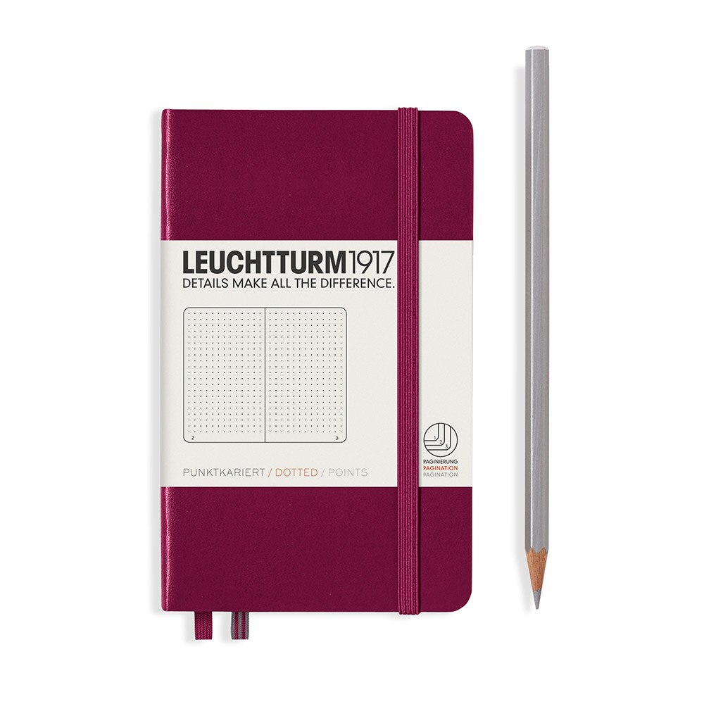 Leuchtturm, Pocket, Hardcover, A6, Dotted, Port Red